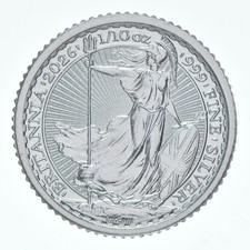 2026 Great Britain 20 Pence Silver Britannia 1/10 Oz Silver