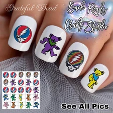 Grateful Dead Waterslide Finger Nail Decals Instructions set of 50 Bonus JH