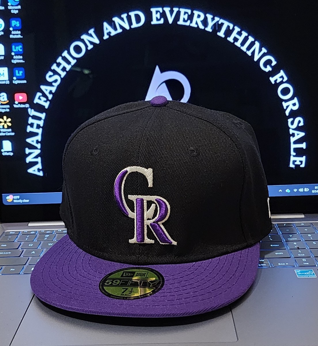 Casquette New Era 59FIFTY Colorado Rockies – Noir/Violet, Ajustée, USA, Neuf