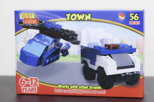 Best Lock Town Helicopter & Police Car Set Building Block Kids Construction Toy - Picture 3 of 4