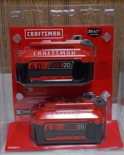 Craftsman 2 Pack CMCB204-2 V20 Lithium ION 4.0Ah Battery
