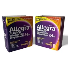 Allegra ALLERGY 180 mg 2 Box , Running Nose Allergy Treatment Tablets for Adult
