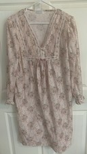 Vintage Lorraine Pink Floral Nightgown Large Granny Cottagecore