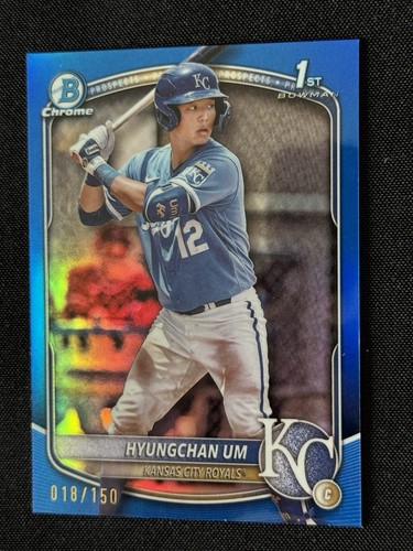 2025 Bowman Chrome - Hyungchan Um 018/150 1st True Blue Refractor - KC Royals