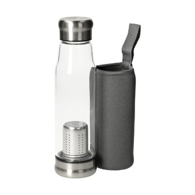 Teeflasche mit Hülle 500 ml Glasflasche mit Teesieb FLAVOUR für den Winter