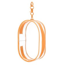 Figure Display Bag with Keychain, 3 x 4.3 x 7.3" Oval Dolls Bag, Orange