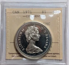 1971 Canada Silver $1 - ICCS SP67 Ultra Heavy Cameo - XMY  548 - Blast White !