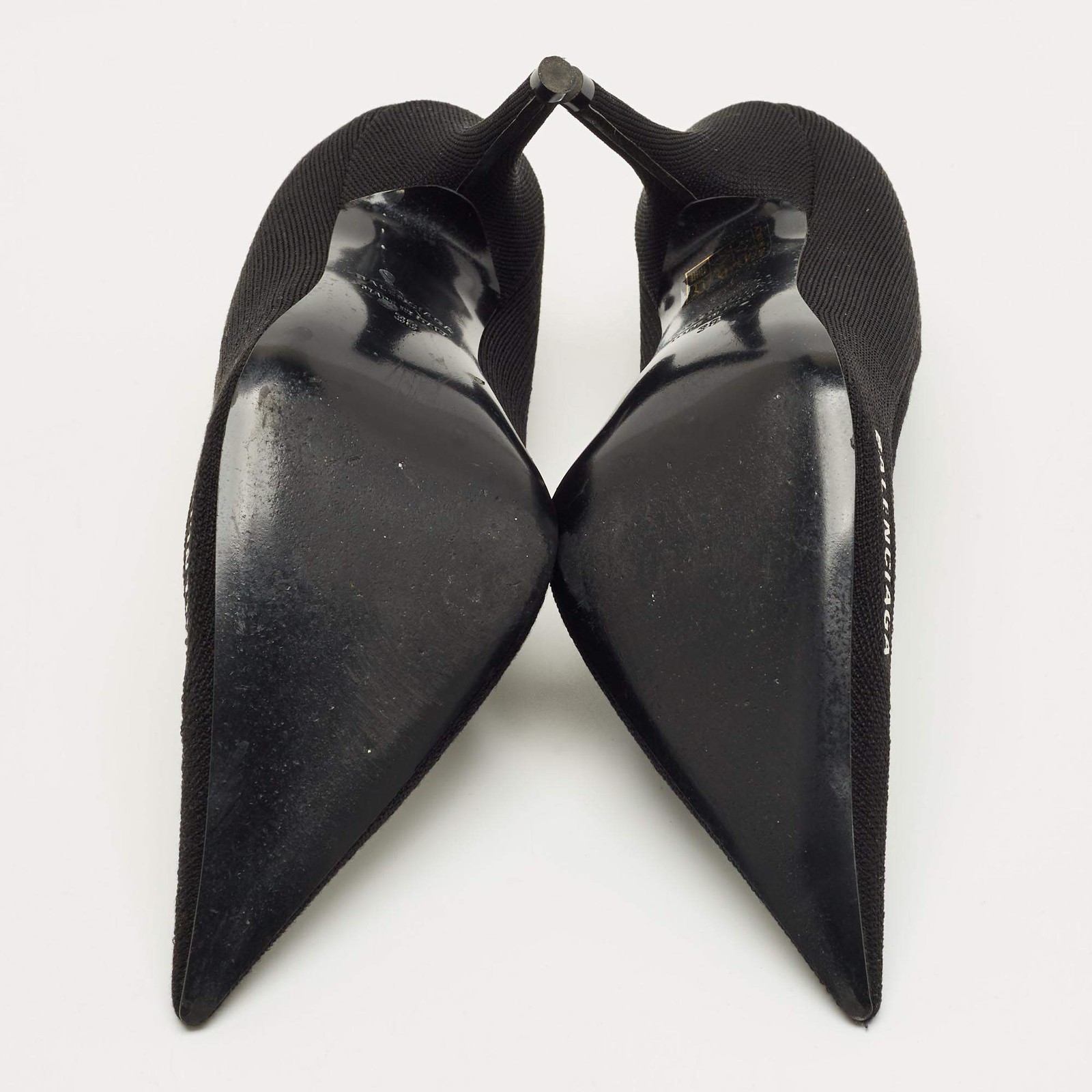 Balenciaga Black Knit Fabric Knife Pumps Size 38 thumbnail 6