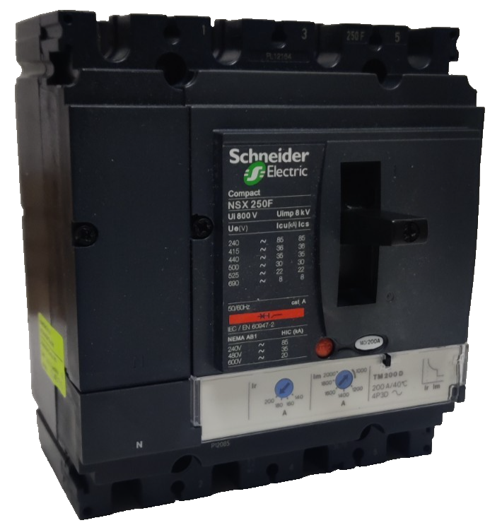 Schneider 200a MGCB2003D4P 200Amp MCCB Triple Pole 4P Compact NSX 250F TM200D