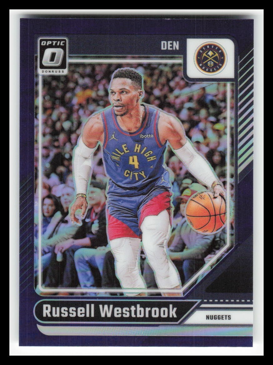 Russell Westbrook #15 Basketball Cards 2024 Panini Donruss Optic trading card — raw and PSA graded price guide