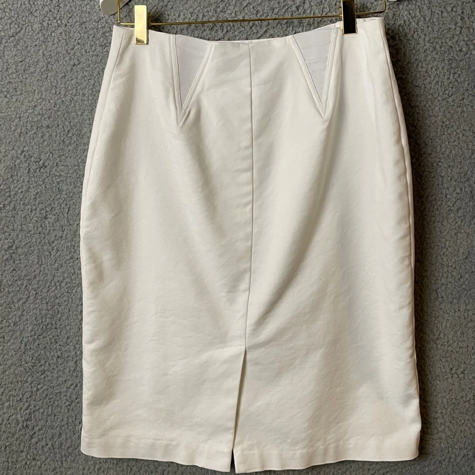 Falda Peter Nygard para mujer 8 blanca con abertura recta inserción elástica Foto 2 de 4