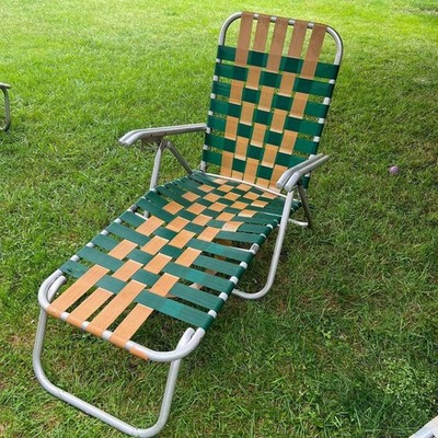 FRAME ONLY Vintage Webbed Aluminum Chaise Lounge Lawn Patio Chair Retro 60s 70s