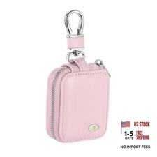 Earbuds Cases, Earphone Case Holder, PU Leather Ear Buds Case Zipper Pink