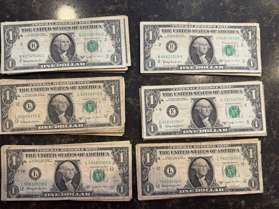 1963B One Dollar "Barr" Notes ($1 Lot of 108) - Image 3 of 4