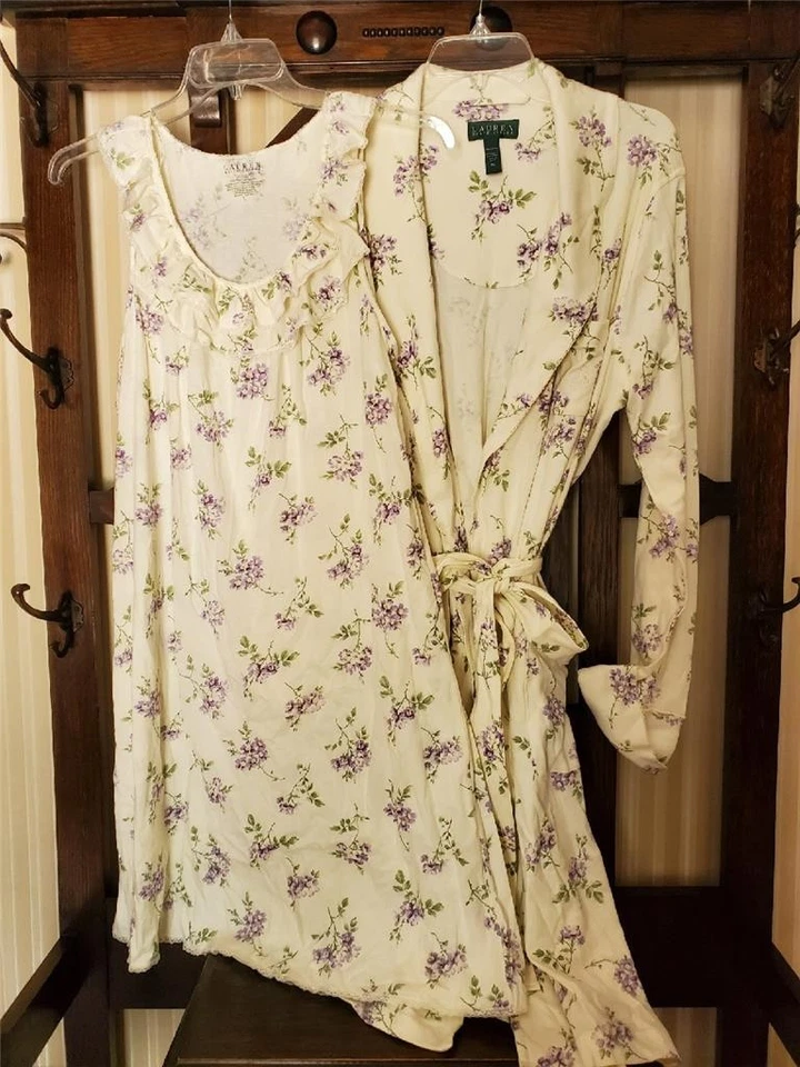 NOVO COM ETIQUETAS CONJUNTO RALPH LAUREN VESTIDO DE MALHA 100% ALGODÃO L + ROUPÃO XL CURTO 814163 XL 813162 L - Imagem 3 de 4