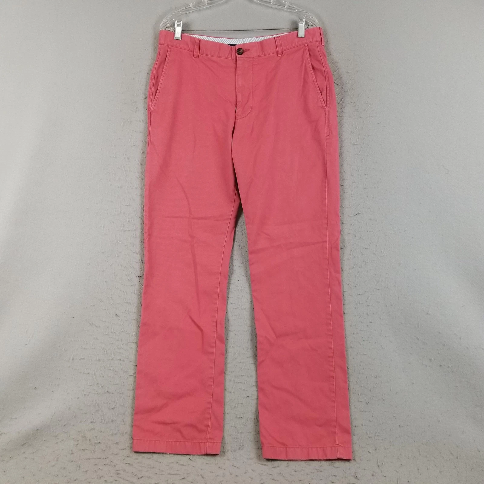 Southern Tide Pants Mens 34x32 Coral Chino Flat Front Pima Cotton Skipjack Logo