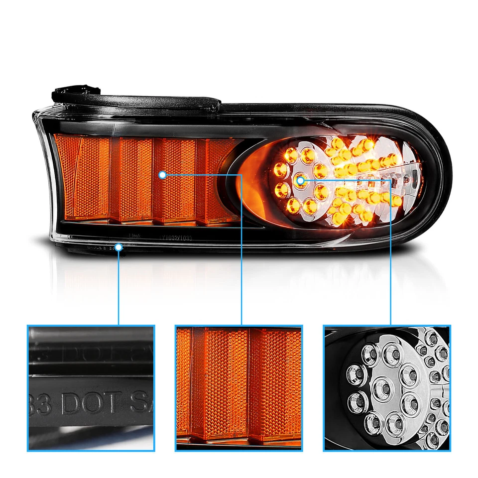 Пара черных светодиодных угловых сигнальных ламп на бампер для TOYOTA FJ Cruiser 2007-2014 годов выпуска - Изображение 4 из 4