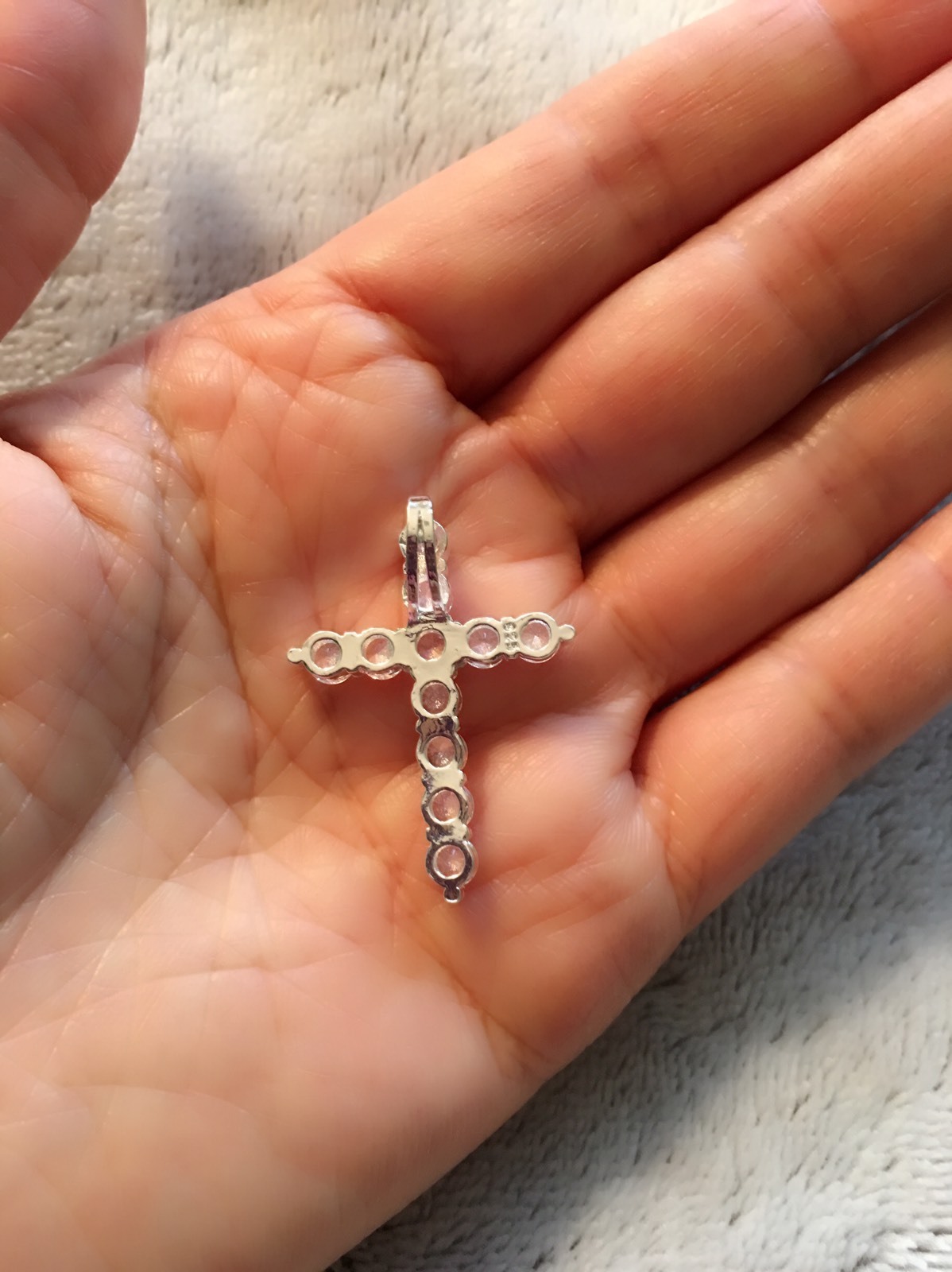 Women 925 Sterling Silver CZ Cubic Crystal Cross Pendant Necklace N3 | eBay