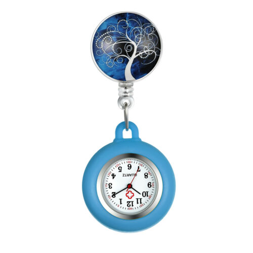 Tree of Life Silicone Nurse Watch Retractable Fob Watch Clip-on Hanging Watch - Picture 3 of 16