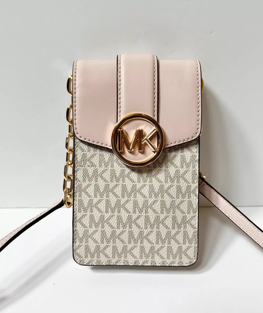 Michael Kors Logo Smartphone Crossbody Bag Color Vanilla 