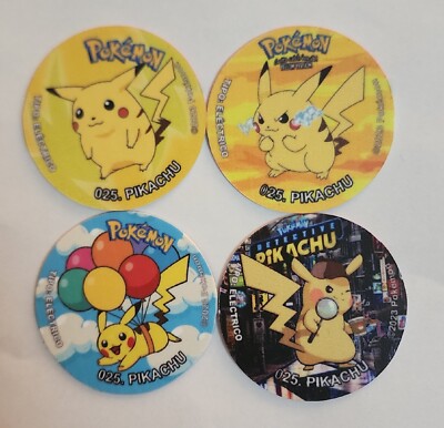 X4 TAZOS POKEMON PIKACHU FLYING DETECTIVE THUNDER 2023 PERU South America Flip  