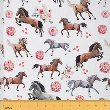 Horse Haven: Enchanting Equestrian Fabric for Western Cowbo