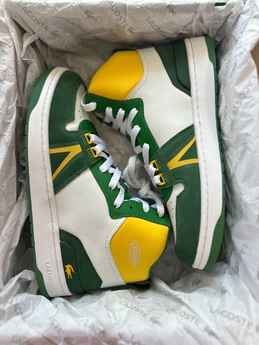 Tenis Lacoste Para Hombre L001 Cuero Medio ColorBlock Color Blanco/Verde Talla 9 M EE. UU. - Imagen 12 de 12