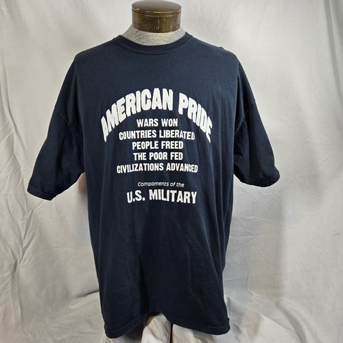 Wahoos Greensboro American Pride T Shirt Mens 2XL Black Double Sided Gildan