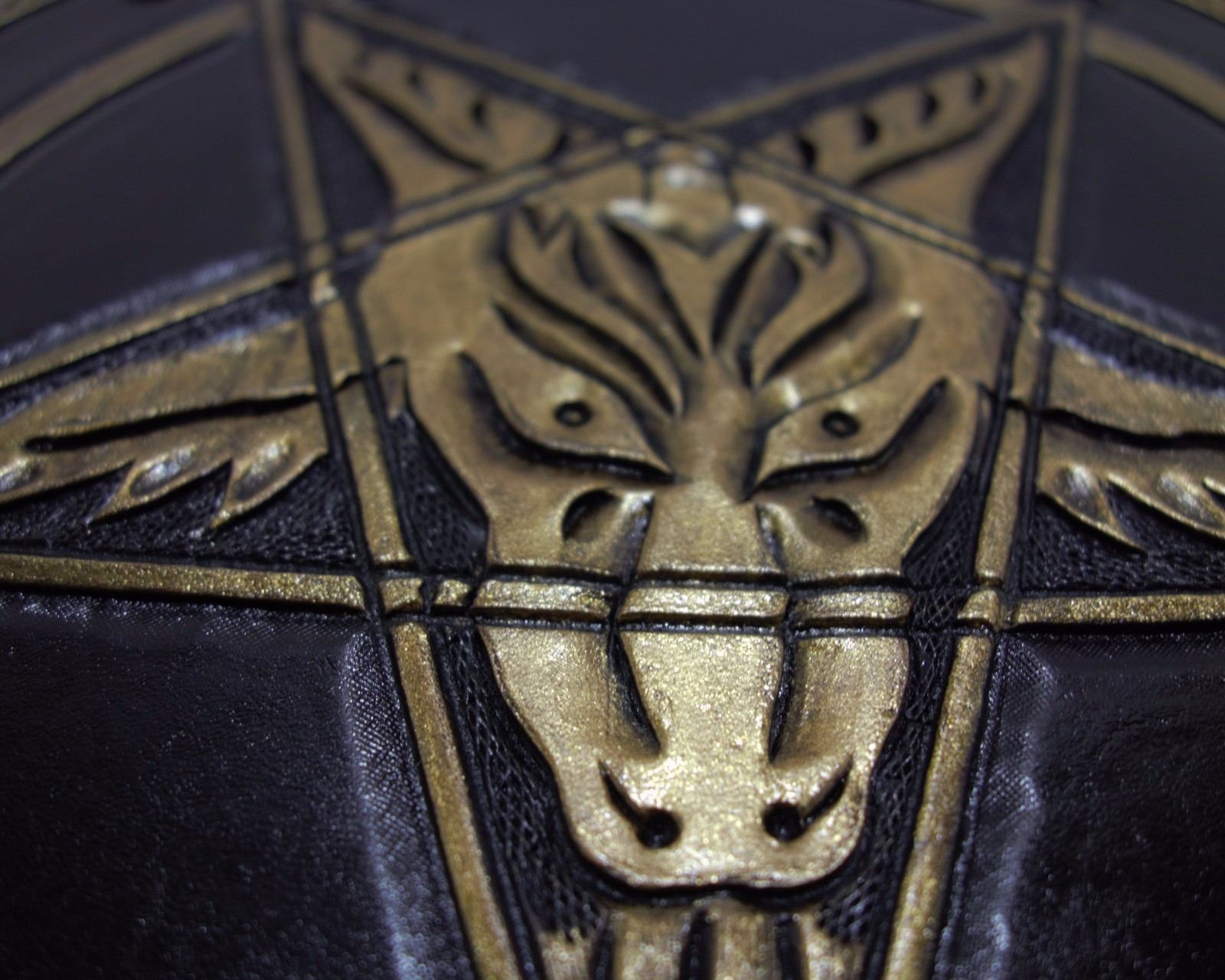 BAPHOMET GOLD GENUINE LEATHER BACK PATCH - Afbeelding 3 van 6