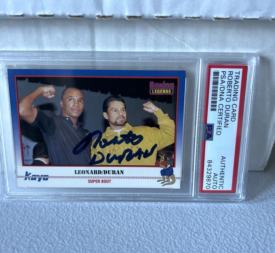 Roberto Duran "Boxing" Autographed Signed 1991 Kayo Boxing Legends Card PSA - Image 3 of 4