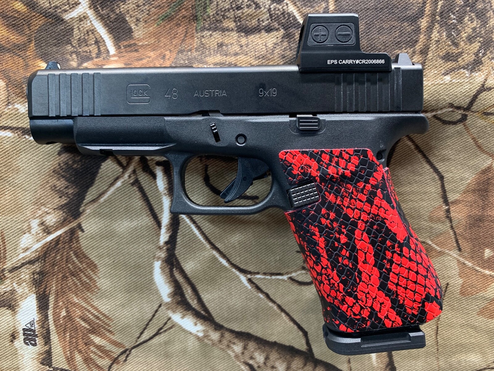 Faux Red & Black Snake Skin grip tape fits Glock 42, 43, 43x, 48, 17, 19, 26 eBay
