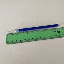 Glass Pen Cobalt Royal Blue And Clear, Calligraphy, Handblown Glass 5.5  