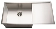 37" Zero-Radius Undermount Stainless Steel Single Bowl Kitchen Sink - 10" Deep
