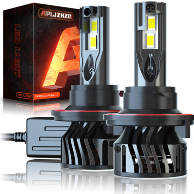 APLJZHZQ H13 9008 LED Headlight Bulbs High Low Beam Bright 6500K White With Fan
