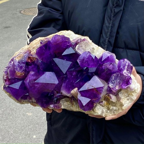 13.71LB Natural amethyst Cluster Quartz Crystal backbone mineral Reiki Stone - Imagen 12 de 12