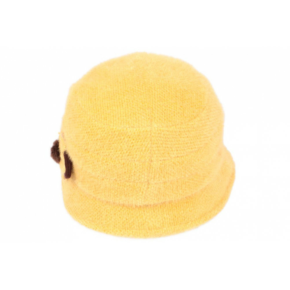 Chapeau D'hiver Femme En Laine - Couleur Jaune - Style Beret/cloche - Taille Unique - Neuf Avec étiquettes