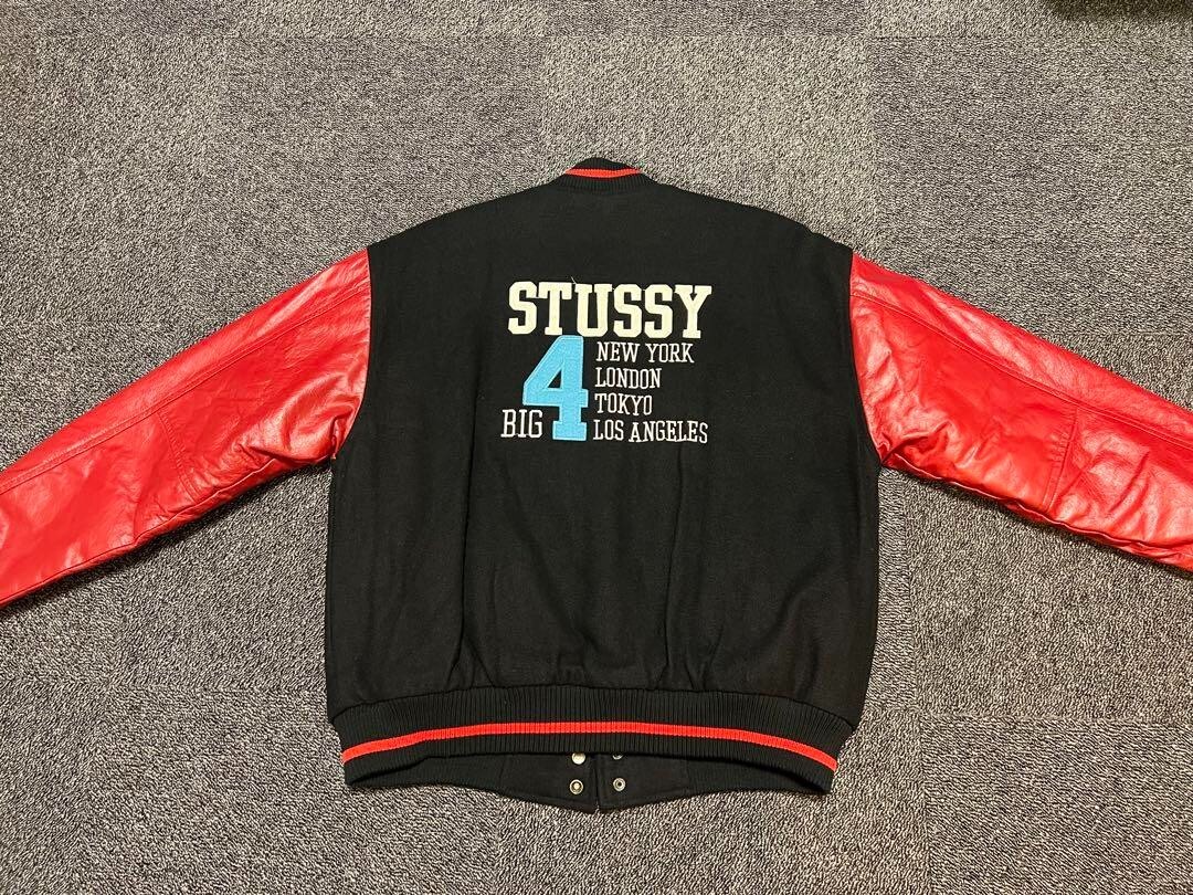 Super rare Old Stussy BIG4 Vintage Stajan Red Black jackets M size F/S JP