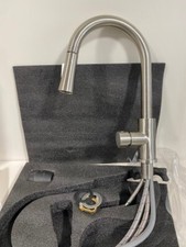 Kitchen Faucet with Pull Down Sprayer Brushed Nickel, High Arc Single READ 