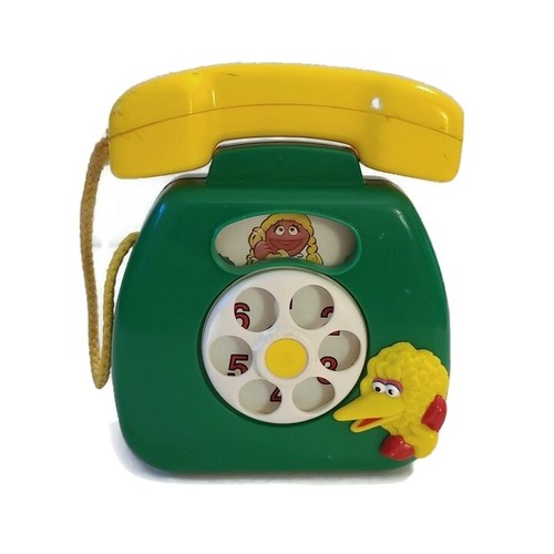 Vintage SESAME STREET Windup Musical Toy Phone eBay