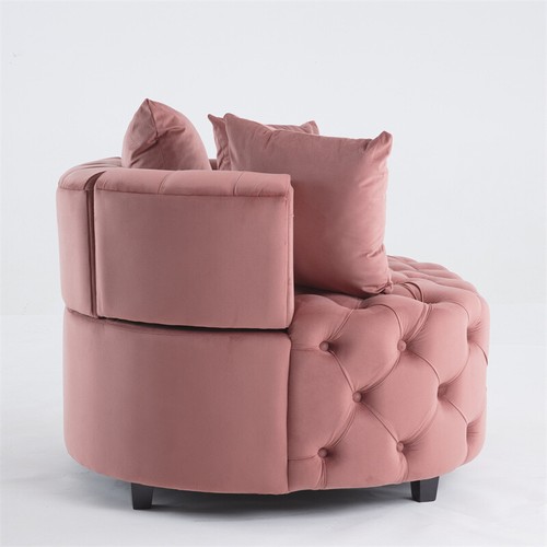 Modern Velvet Accent Barrel Chair Upholstered Armchair Leisure Lounge Sofa - Picture 7 of 45