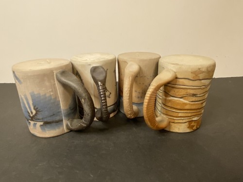 (4) Siegele & Haley Buzzard Mountain Pottery Coffee Mugs 3 5/8” H - Picture 4 of 15