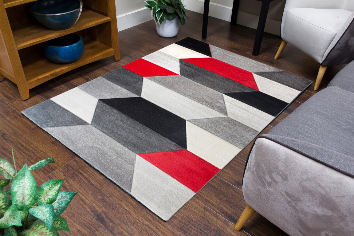 Modern Grey Rug Stair Hallway Runner Large Small Living Room Wave Mat ...