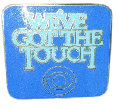 Vintage CBS We've Got The Touch News Eye Pin Button Lapel Badge Hat GWI Corp.