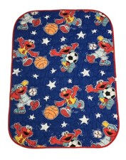 Vintage Elmo Sesame Street Sports Baseball Basketball Soccer Baby Crib Blanket