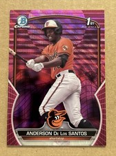 2023 Bowman Chrome 1st Anderson De Los Santos Fuschia Pink Vapor Raywave /199