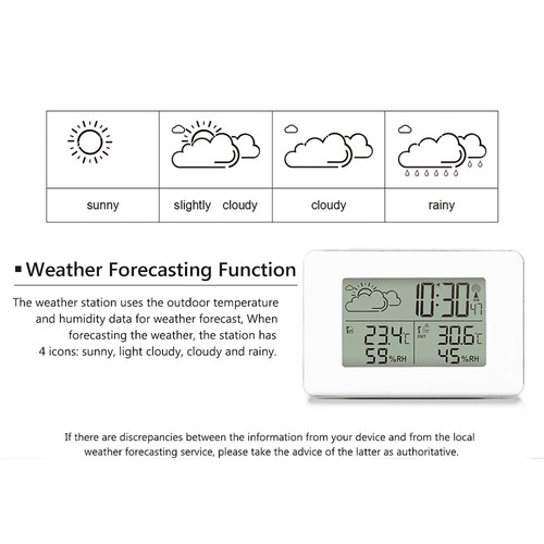 Digital LCD Indoor Outdoor Weather Station Clock Calendar Thermometer Wireless - Picture 29 of 31