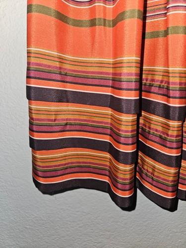 NWT Vintage Liz Claiborne Pleated Midi Skirt Size 6 Petite Orange Multi Stripe - Picture 5 of 6