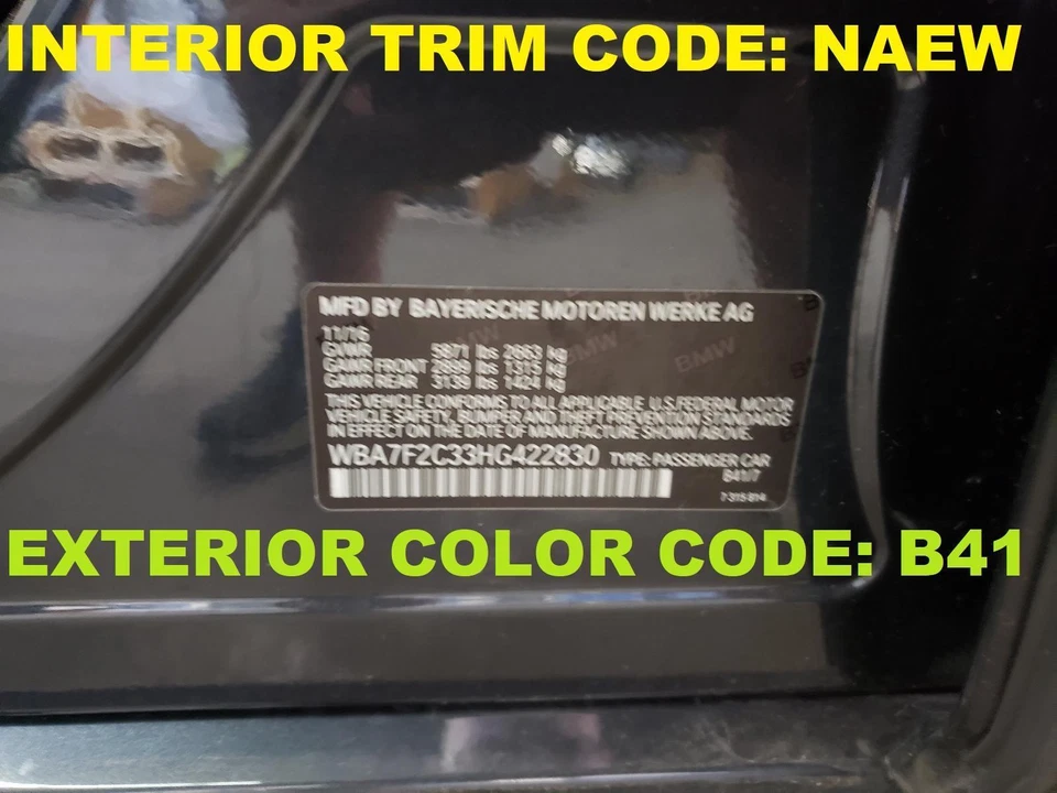 BMW 750i 2017 moldura de panel basculante izquierdo, equipamiento aerodinámico M; B41 Foto 3 de 4