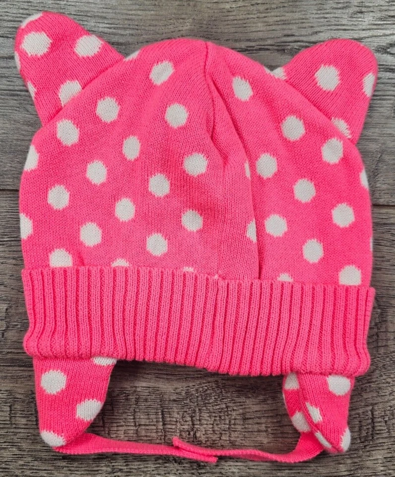 Gorro gorro a lunares rosa brillante para bebé niña Gap 6-12 meses Foto 2 de 2