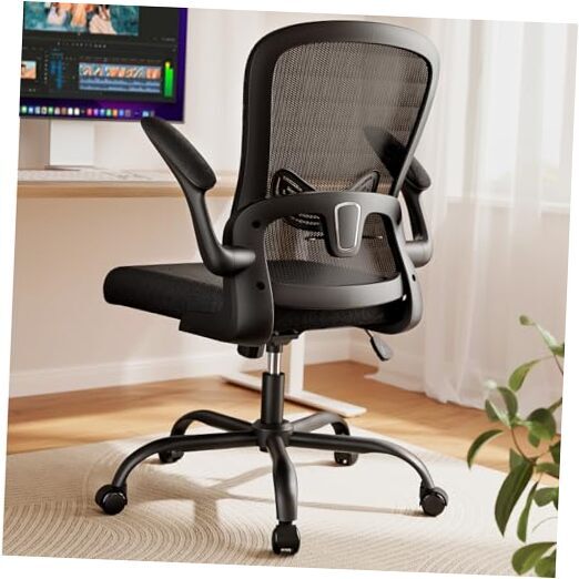 Office Chair Ergonomic-Desk Chair: Mesh Back Home Office Chair Bright Black